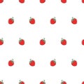 Red strawberry fruit seamless pattern. Vector design elements for dress or textile Royalty Free Stock Photo