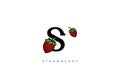 Red STRAWBERRY FRUIT Vector, Great combination of Strawberry Fruit symbol with letter S