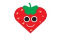 Red heart strawberry shape Royalty Free Stock Photo