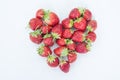 Red strawberry heart on white background Royalty Free Stock Photo