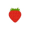 Red Strawberry icon, isolated background. Modern simple flat vegetarian sign. Natural food internet