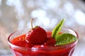 The red strawberry is a juicy and the most sumptuous fruit with a lot of vitamins. Royalty Free Stock Photo