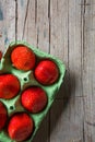 Red strawberry with mint leaves