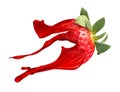 Red strawberry with paint splash Royalty Free Stock Photo