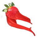 Red strawberry with paint splash Royalty Free Stock Photo