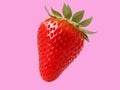 Red strawberry picture Pink background