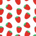 RED STRAWBERRY SEASON FRUIT TEXTURE. ABSTRACT SEAMLESS VECTOR PATTERN.
