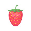 Red strawberry simple cartoon style vector