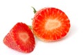 Red strawberry split isolate on white background. Royalty Free Stock Photo