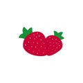 Red strawberry symbol. Ripe strawberry icons isolated on white background