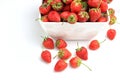 Red strawberry on white background