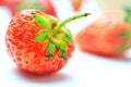 Red strawberry on white background