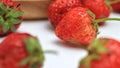 Red strawberry on white background