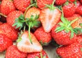 Red strawberry on white background