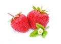 Red strawberrys isolated on white background