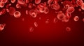 Red streaming blood cells background.