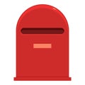 Red street box icon cartoon vector. Postal cargo