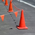 Red street cones in Adelaide