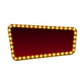 Red street marquee sign with light and blank space Royalty Free Stock Photo