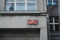 Red street name sign on Franz Kafka Square in Prague, Czech Republic Royalty Free Stock Photo