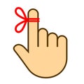 Red string around finger, don\'t forget concept