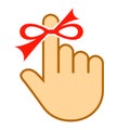 Red string around finger, reminder icon Royalty Free Stock Photo