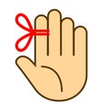 Red string around finger, reminder icon Royalty Free Stock Photo