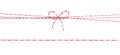 Red string with bow,decoration rope isolated. Royalty Free Stock Photo