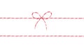 Red string with bow,decoration rope isolated. Royalty Free Stock Photo