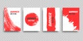 Red strip of paint on a white background , Paper , brochure vertical banner . Template for text and advertising.Vector illustratio