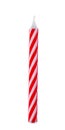 Red striped birthday candle isolated Royalty Free Stock Photo