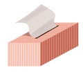 red striped box of paper tissues