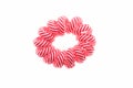 Red striped hair scrunchie Royalty Free Stock Photo