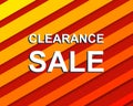 Red striped sale poster with CLEARANCE SALE text. Advertising banner Royalty Free Stock Photo