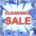 Red striped sale poster with CLEARANCE SALE text. Advertising banner Royalty Free Stock Photo