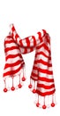 Red Striped Santa Claus Scarf. Christmas accessory