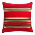 Red Striped Throw Pillow Isolated on White Background Decor Royalty Free Stock Photo
