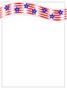 American flag symbols stars and stripes frame border wave pattern Royalty Free Stock Photo