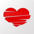 Red Stripes broken heart vector on white background. Could be us