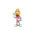 Red stripes candle Character on A stylized Waiter look