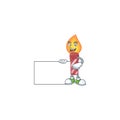 Red stripes candle cute cartoon character with a board