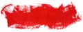 Red stroke of gouache paint brush Royalty Free Stock Photo