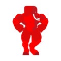 Red Strong Elephant Republican party USA. animal bodybuilder. hard beast Royalty Free Stock Photo