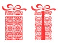 Red stylized gift box Royalty Free Stock Photo