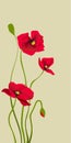 Red stylized poppy