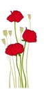 Red stylized poppy