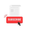 Red subscribe newsletter button