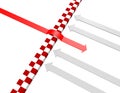 Red success arrow and white arrow, team core and cooperation, competition and confrontation Royalty Free Stock Photo