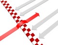 Red success arrow and white arrow, team core and cooperation, competition and confrontation Royalty Free Stock Photo