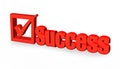 Red success word and tick sign Royalty Free Stock Photo